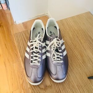 Adidas Metallic Purple and Cream Sneakers